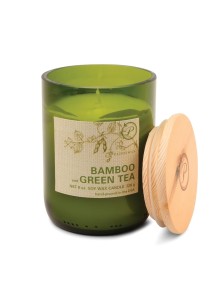 Соева свещ Падивакс в зелено рециклирано стъкло - Бамбук и зелен чай